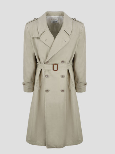Shop Maison Margiela Trench Coat In Putty