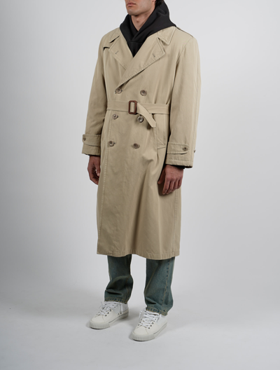 Shop Maison Margiela Trench Coat In Putty