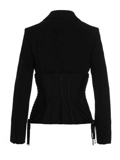 Shop Dolce & Gabbana Corset Blazer In Nero