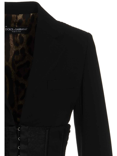 Shop Dolce & Gabbana Corset Blazer In Nero