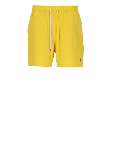 Shop Polo Ralph Lauren Traveler Swimsuit In Yellow