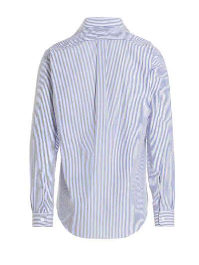 Shop Maison Margiela Striped Shirt In Blu