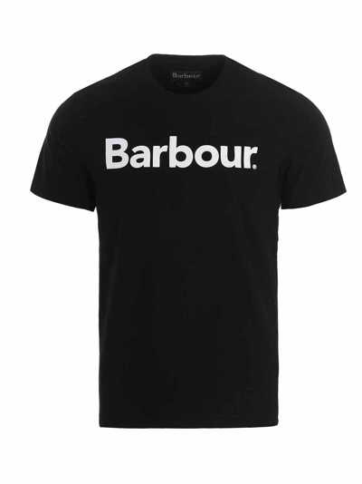 Shop Barbour Logo Tee T-shirt In Black