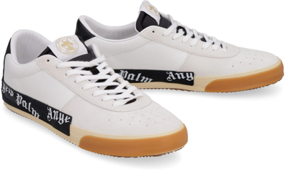 Shop Palm Angels New Vulcanized Low-top Sneakers In Black White