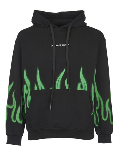 Shop Vision Of Super Flame Hoodie In Black