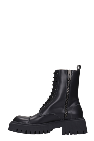 Shop Balenciaga Tractor Bootie Combat Boots In Grey Leather In Fossil Grey