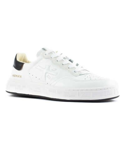 Shop Premiata White Quinn Sneakers In Bianco/nero