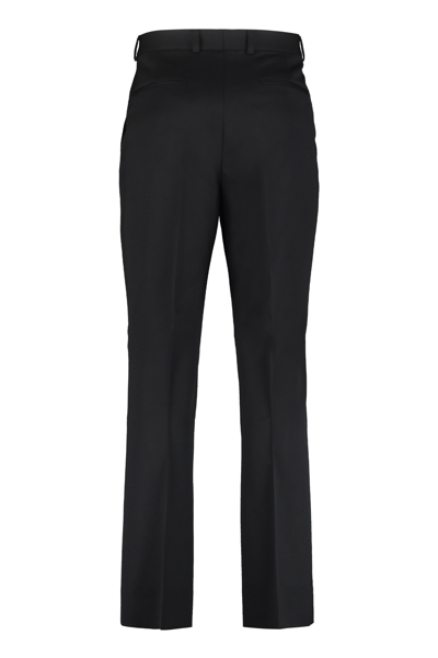 Shop Valentino Stretch Wool Trousers In No Nero