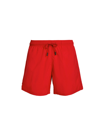 Shop Etro Red Swim Shorts With Water-reactive Logo And Pegasus In C