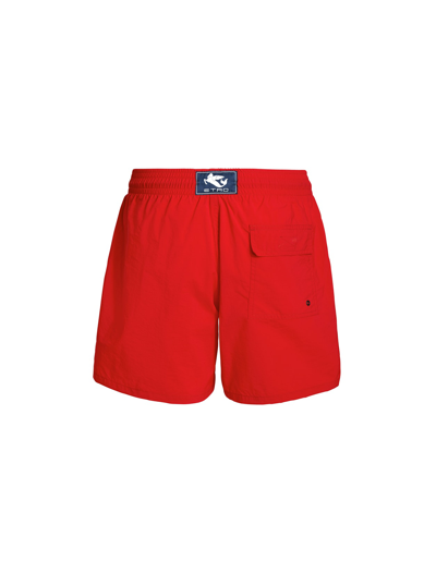 Shop Etro Red Swim Shorts With Water-reactive Logo And Pegasus In C