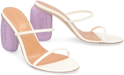 Shop Loewe Leather Mules In White Lavender