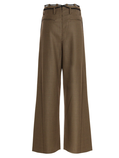 Andersson Bell Checked High-waisted Trousers In Mustard Check
