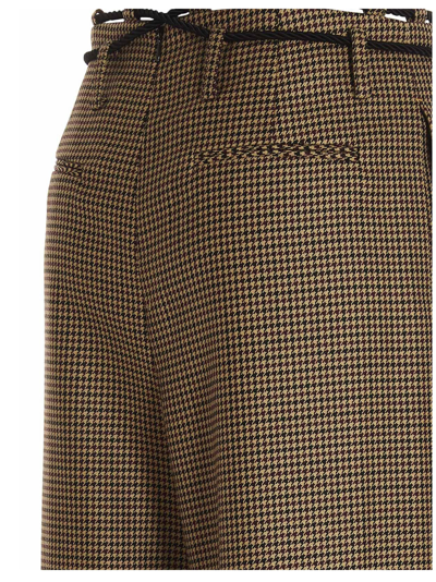 Andersson Bell Checked High-waisted Trousers In Mustard Check