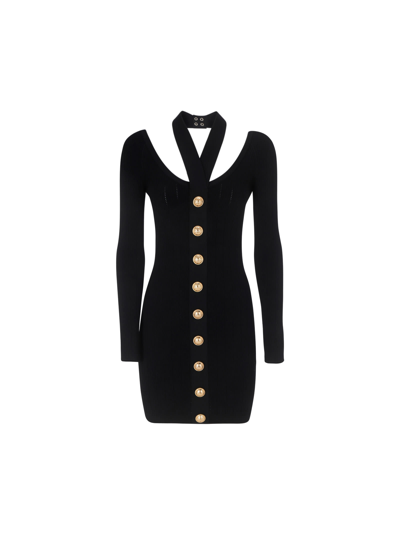 Shop Balmain Dress In Black