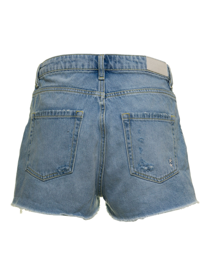 Shop Icon Denim Womans Sam Denim Shorts With Ripped Details In Light Blue