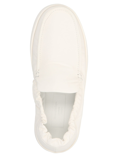 Shop Ermenegildo Zegna Leather Slip-ons In White