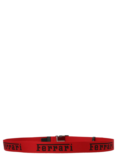 Shop Ferrari Logo Belt In Red