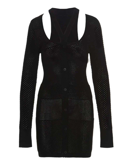 Shop Andreädamo Fishnet-knit Dress In Black