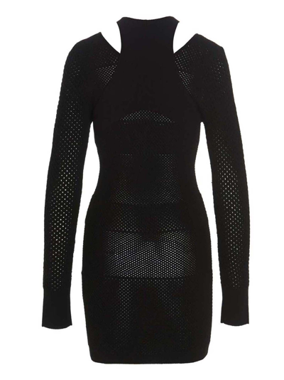 Shop Andreädamo Fishnet-knit Dress In Black