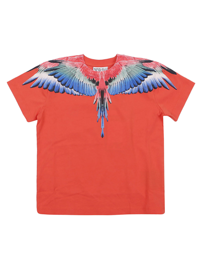 Shop Marcelo Burlon County Of Milan Multicolor Wings T-shirt S/s In Rosso