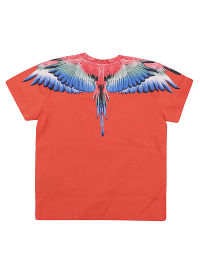 Shop Marcelo Burlon County Of Milan Multicolor Wings T-shirt S/s In Rosso