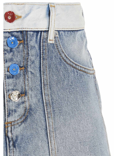 Shop Off-white Buttons Inside Out Skirt In Light Blue