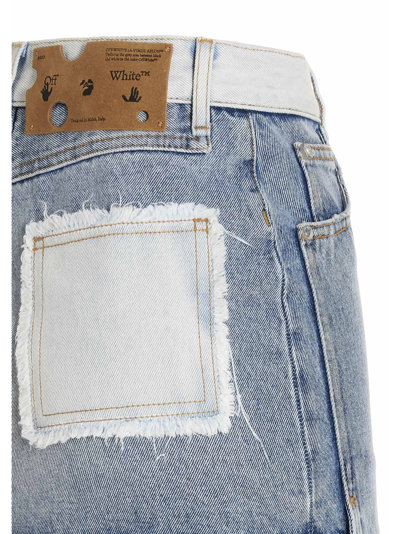 Shop Off-white Buttons Inside Out Skirt In Light Blue