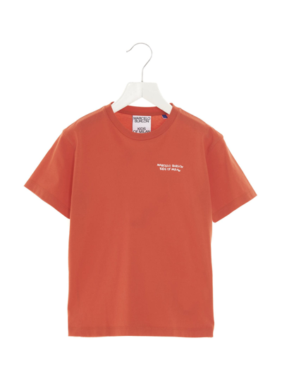 Shop Marcelo Burlon County Of Milan Printed T-shirt In Orange