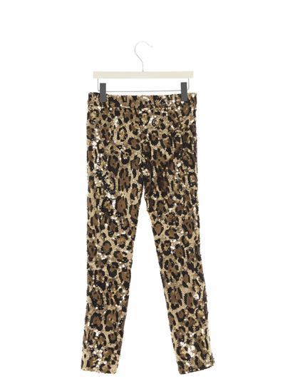 Shop Dolce & Gabbana Leopard Sequin Leggings In Multicolor