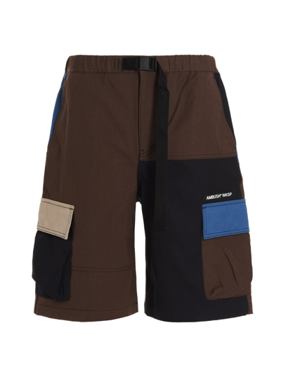 Shop Ambush Colorblock Cargo Bermuda Shorts In Multicolor