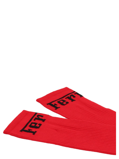 Shop Ferrari Logo Socks In Red