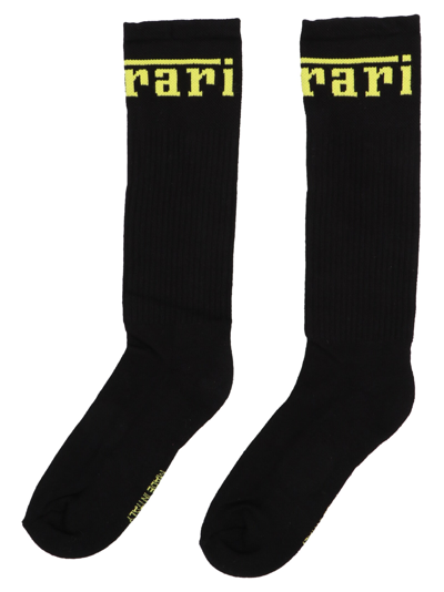 Shop Ferrari Logo Socks In Black