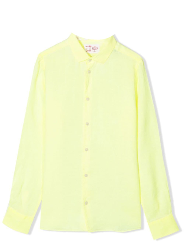 MC2 Saint Barth Kids long-sleeve linen shirt - White