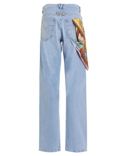 Shop Versace Royal Rebellion Jeans In Light Blue