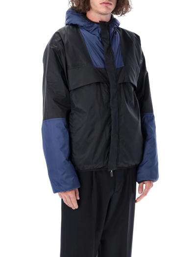 Shop Marni Ripstop Nylon Windbreaker In Black Navy