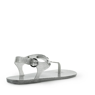 Shop Michael Kors Mk Plate Jelly Silver Flat Sandal