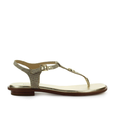 Shop Michael Kors Mallory Gold Flat Sandal