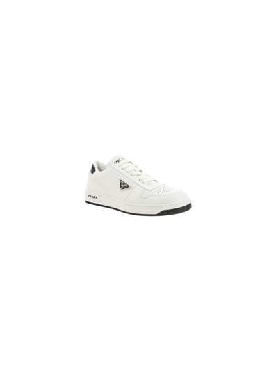Prada White Leather Downtown Sneakers