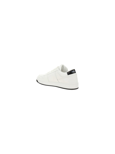 Prada White Leather Downtown Sneakers