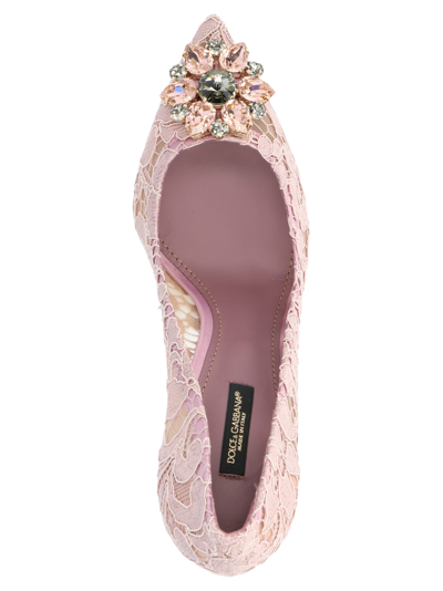 Shop Dolce & Gabbana Bellucci Lace Pumps In Pink