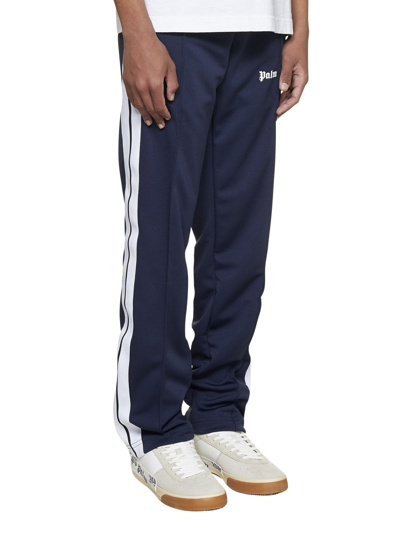 Shop Palm Angels Pants In Navy White