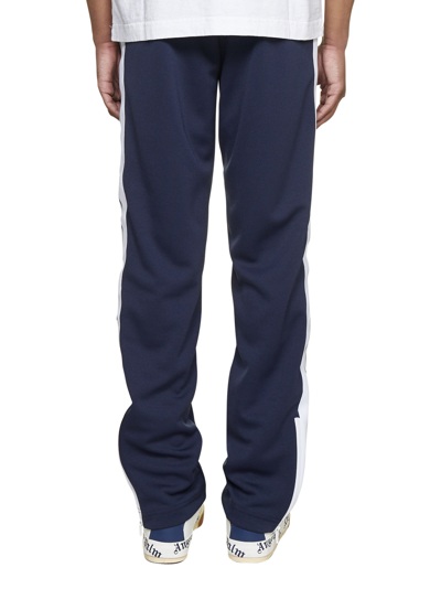 Shop Palm Angels Pants In Navy White