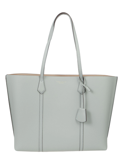 Shop Tory Burch Perry Triple- Compartment Tote Bag In Blue Celadon