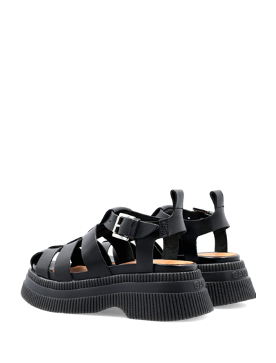Shop Ganni Creepers Sandals In Black