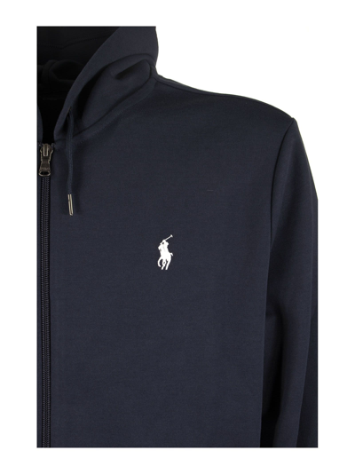 Shop Ralph Lauren Double-knit Hoodie In Aviator Navy