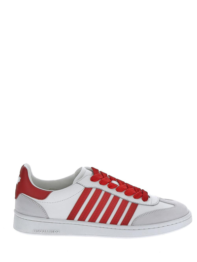 Dsquared2 Boxer Leather Low Sneakers In White | ModeSens