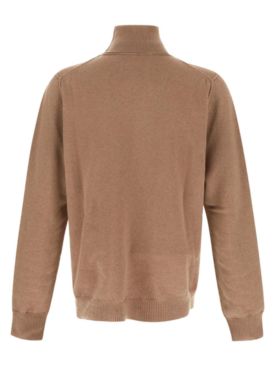 Shop Maison Margiela High-neck Cashmere Sweater In Brown