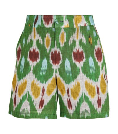 Shop Erdem Lucas Printed Shorts In Green
