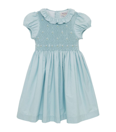 Shop Trotters Smocked Willow Rose Dress (12-24 Months) In Blue