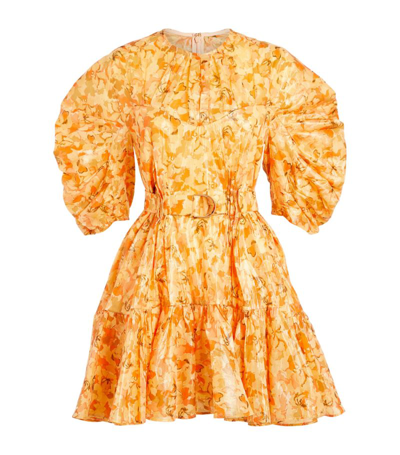 Shop Acler Floral Bonhill Dress In Orange